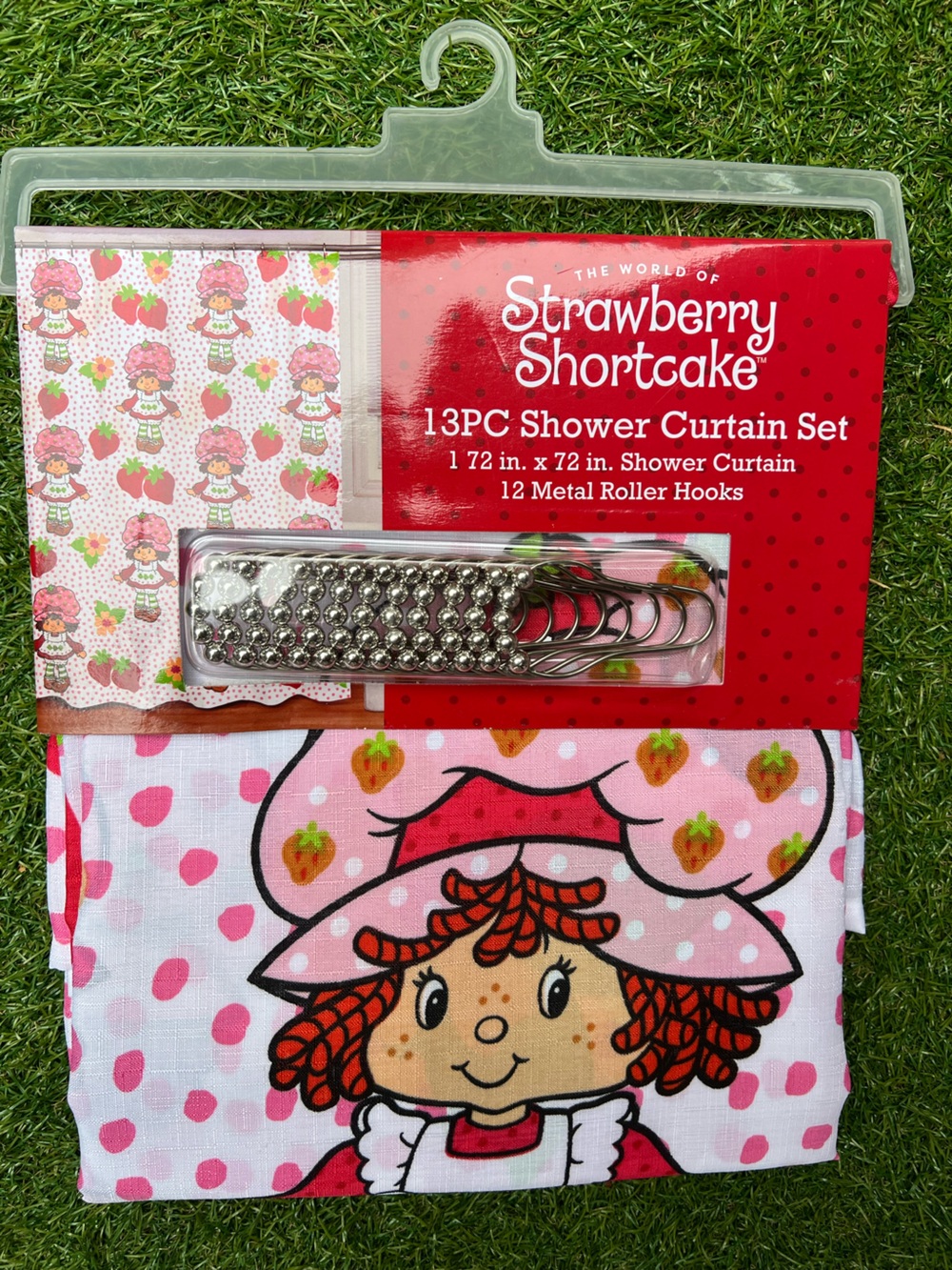 Strawberry Shortcake Fabric Shower Curtain & Hooks